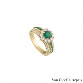 Van Cleef & Arpels Yellow Gold Emerald and Diamond Ring